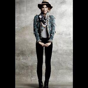 Pilcro black high rise skinny velour pants